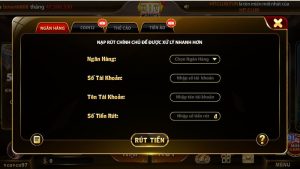 Hướng dẫn rút tiền HIT CLUB qua ngân hàng